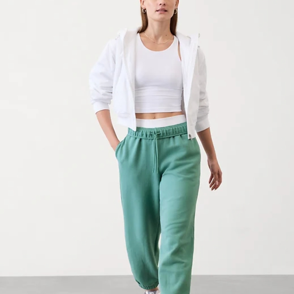 Athleta Green Track Pants Relaxed Fit